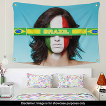 Italian Supporter For FIFA 2014 With Brazil Flag Wall Art 65722312