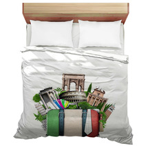 Italy, Attractions Italy And Retro Suitcase, Travel Bedding 63355533