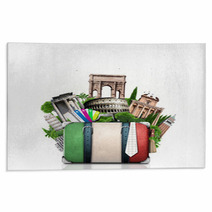 Italy, Attractions Italy And Retro Suitcase, Travel Rugs 63355533