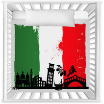 Italy Flag And Silhouettes Nursery Decor 48311421