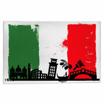 Italy Flag And Silhouettes Rugs 48311421