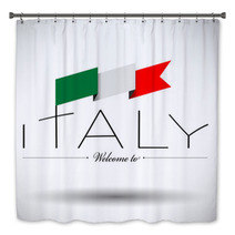 Italy Flag Typography Design Bath Decor 63694055