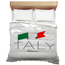 Italy Flag Typography Design Bedding 63694055