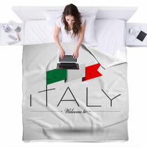 Italy Flag Typography Design Blankets 63694055