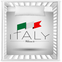 Italy Flag Typography Design Nursery Decor 63694055