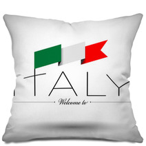 Italy Flag Typography Design Pillows 63694055