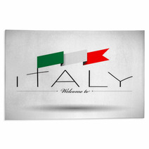 Italy Flag Typography Design Rugs 63694055