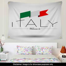 Italy Flag Typography Design Wall Art 63694055