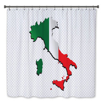 Italy Map And Flag Idea Design Bath Decor 64466198
