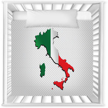 Italy Map And Flag Idea Design Nursery Decor 64466198