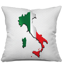 Italy Map And Flag Idea Design Pillows 64466198