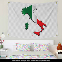 Italy Map And Flag Idea Design Wall Art 64466198