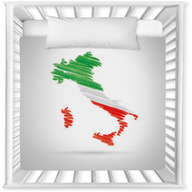 Italy Map Watercolor Vector Nursery Decor 63664450