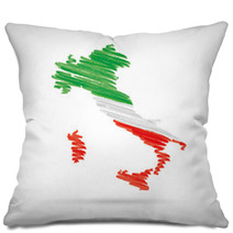 Italy Map Watercolor Vector Pillows 63664450