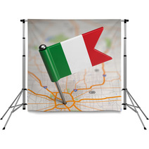 Italy Small Flag On A Map Background. Backdrops 63841045