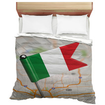 Italy Small Flag On A Map Background. Bedding 63841045