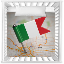 Italy Small Flag On A Map Background. Nursery Decor 63841045