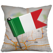Italy Small Flag On A Map Background. Pillows 63841045