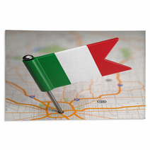 Italy Small Flag On A Map Background. Rugs 63841045