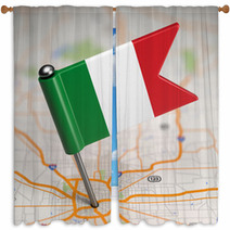 Italy Small Flag On A Map Background. Window Curtains 63841045