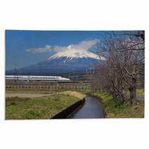 Japan Bullet Train Shinkansen And Mountain Fuji Rugs 63476365