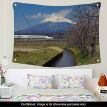Japan Bullet Train Shinkansen And Mountain Fuji Wall Art 63476365