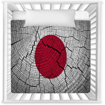 Japan Flag Painted On Old Wood Background Nursery Decor 60937467