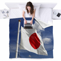 Japan Flag (with Clipping Path) Blankets 43769662