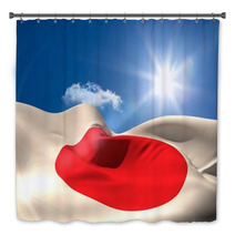 Japan National Flag Under Sunny Sky Bath Decor 66191546