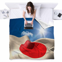 Japan National Flag Under Sunny Sky Blankets 66191546