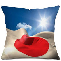 Japan National Flag Under Sunny Sky Pillows 66191546