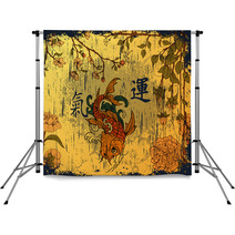 Japanese Background With Koi Fish Backdrops 41706695