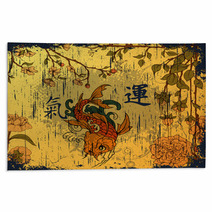 Japanese Background With Koi Fish Rugs 41706695