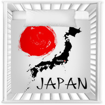 Japanese Elements Flag And Map Nursery Decor 32626434