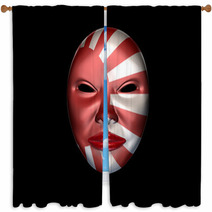Japanese Face Mask Window Curtains 67024840