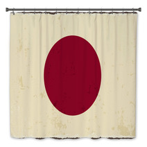 Japanese Grunge Flag. Vector Illustration Bath Decor 68331903