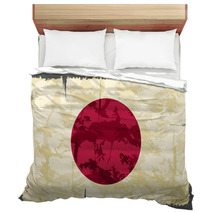Japanese Grunge Flag. Vector Illustration Bedding 67478636