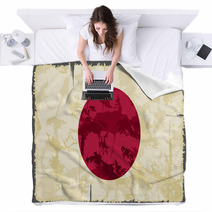 Japanese Grunge Flag. Vector Illustration Blankets 67478636