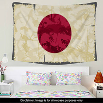 Japanese Grunge Flag. Vector Illustration Wall Art 67478636