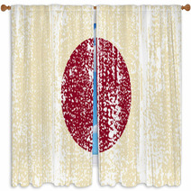 Japanese Grunge Flag. Vector Illustration. Window Curtains 67843627