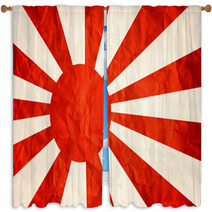 Japanese Navy In Red And White. Window Curtains 66041848