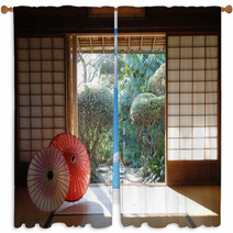 Japanese style house Window Curtains 44375837