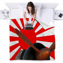 Japanese Zero And War Flag Blankets 37783748