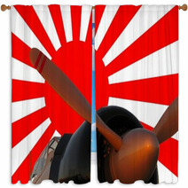 Japanese Zero And War Flag Window Curtains 37783748
