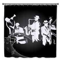 Jazz Concert Black Background Bath Decor 65333803