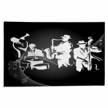 Jazz Concert Black Background Rugs 65333803