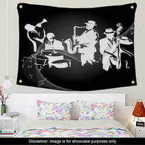 Jazz Concert Black Background Wall Art 65333803