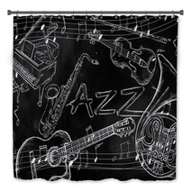 Jazz Instruments Music Background Bath Decor 57321160