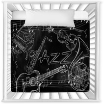Jazz Instruments Music Background Nursery Decor 57321160