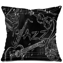 Jazz Instruments Music Background Pillows 57321160